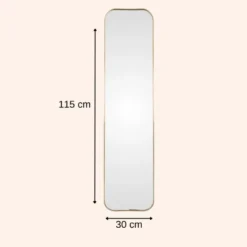 MISOU Spiegel Passpiegel Goud Ovaal Hangend 115cm Glas Spiegels