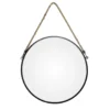MISOU Spiegel Rond met Touw Zwart Spiegels 37cm Wandspiegel