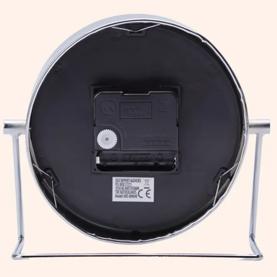 MISOUTafelklok Zilver Metaal 16 cm Klokken Binnen Decoratieve Accessoires