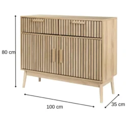 MISOU Wandkast met Lades Klaus - Bruin