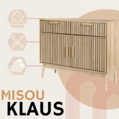 MISOU Wandkast met Lades Klaus - Bruin
