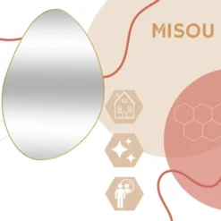 MISOU Wandspiegel Halo Ovaal - Goud