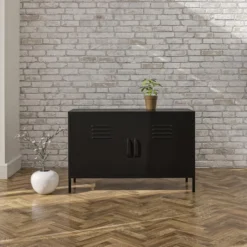Mission District - Dressoir met 2 deuren en zwart metaal