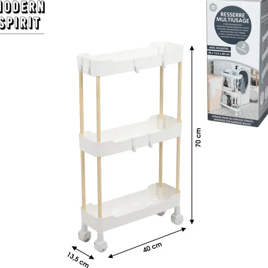 Modern Spirit Keuken/badkamer trolley - 3 laags - 40 x 70 cm