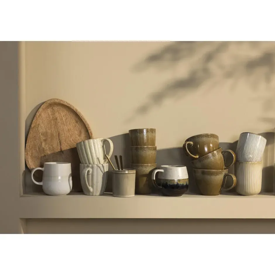 Mok met oor Nora bruin stoneware - 380 ml