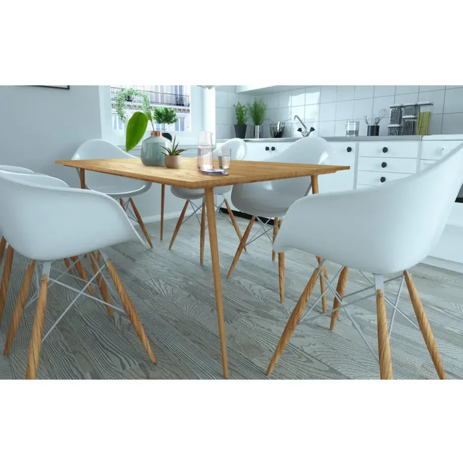 Monza - Eettafel 160x90 cm voor 8 in eiken MDF