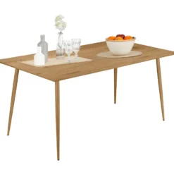 Monza - Eettafel 160x90 cm voor 8 in eiken MDF
