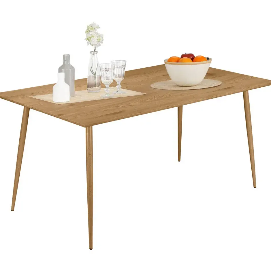 Monza - Eettafel 160x90 cm voor 8 in eiken MDF