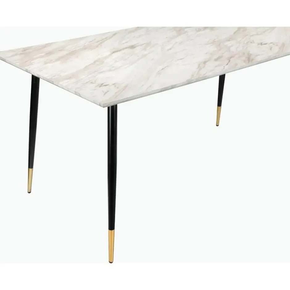Monza - Eettafel 120x80 cm 6 zitplaatsen wit marmer look