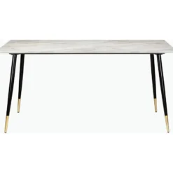Monza - Eettafel 120x80 cm 6 zitplaatsen wit marmer look
