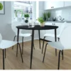 Monza - Ronde eettafel Ø100 cm voor 4 personen in zwart MDF