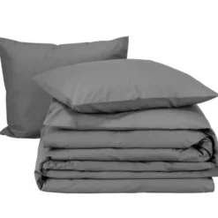 Moodit Dekbedovertrek Basil Grey - Tweepersoons - 200 x 220 cm - Katoen