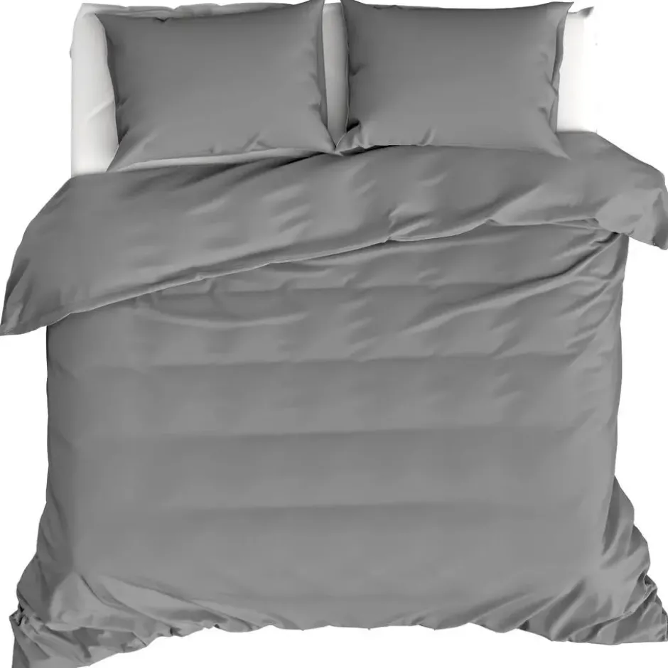 Moodit Dekbedovertrek Basil Grey - Tweepersoons - 200 x 220 cm - Katoen