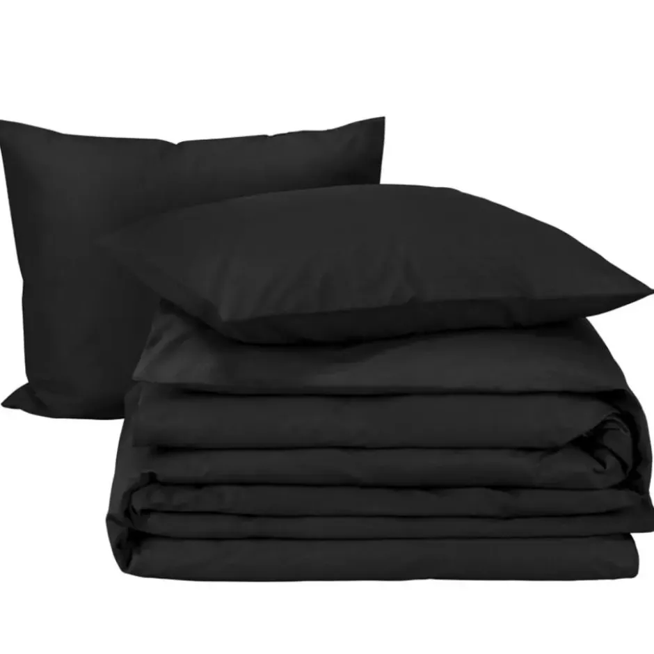 Moodit Dekbedovertrek Basil Black - Lits Jumeaux - 240 x 220 cm - Katoen