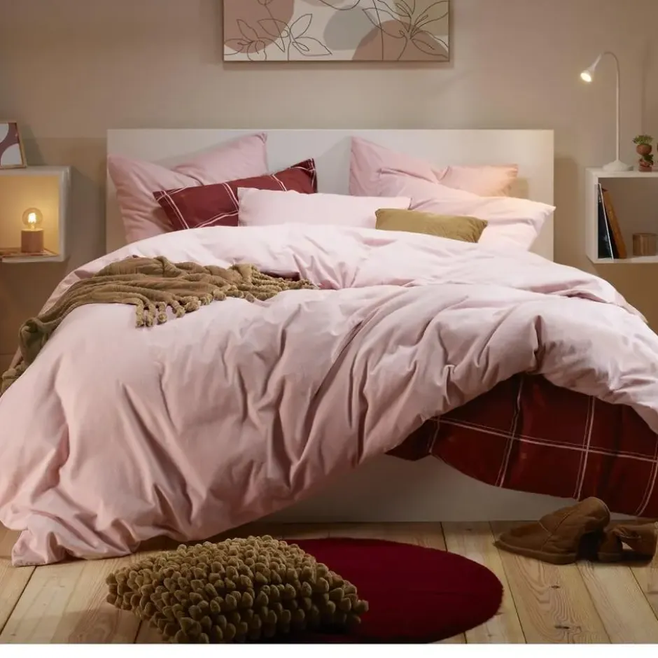 Moodit Dekbedovertrek Frey Pearl Pink - Tweepersoons - 200 x 220 cm - Katoen Fla
