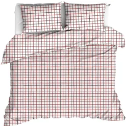 Moodit Dekbedovertrek Odil Rhombus Ruby Red - 200 x 200/220 + 2x 60 x 70 cm