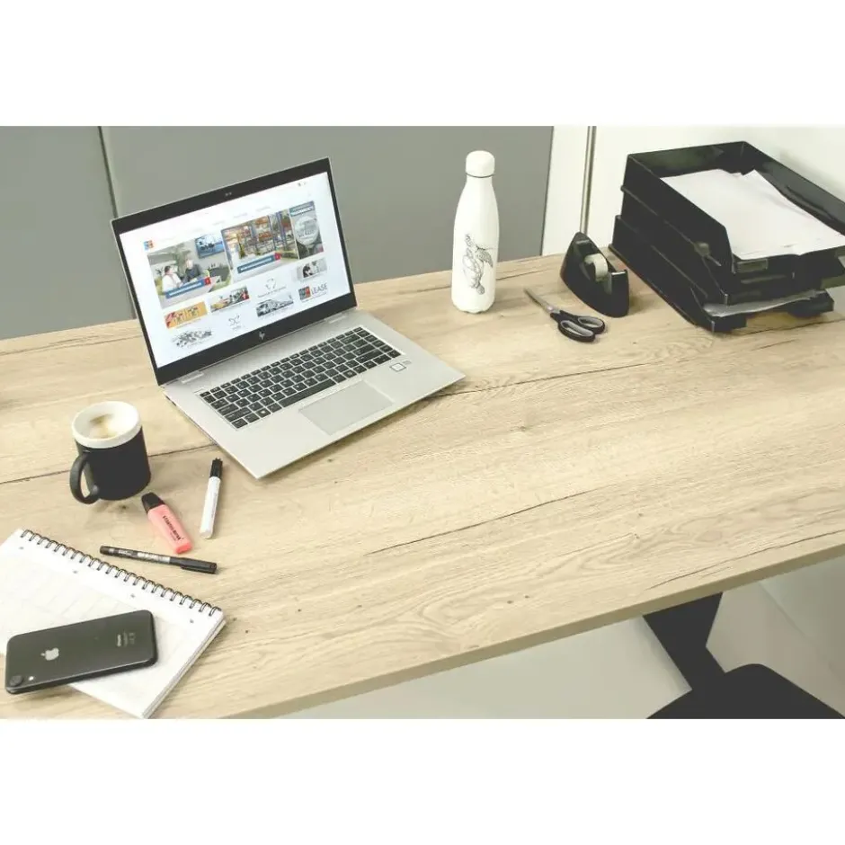 MRC EASY elektrisch ARBO zit-sta bureau - 140x80 cm - robuust eiken