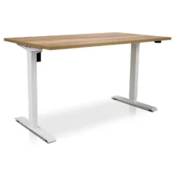 MRC EASY elektrisch ARBO zit-sta bureau - 140x80cm - wit - robuust eiken