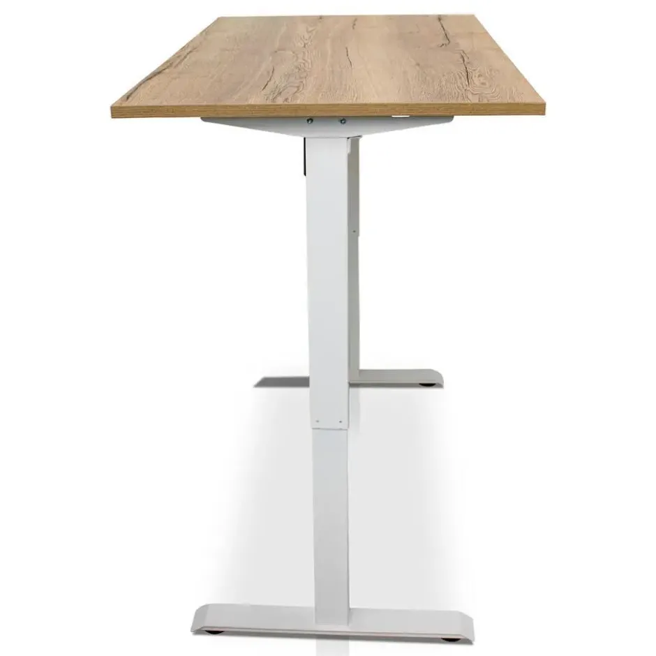 MRC EASY elektrisch ARBO zit-sta bureau - 140x80cm - wit - robuust eiken