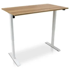 MRC EASY elektrisch ARBO zit-sta bureau - 120x80cm - wit - robuust eiken