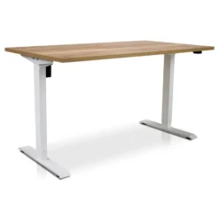 MRC EASY elektrisch ARBO zit-sta bureau - 120x80cm - wit - robuust eiken