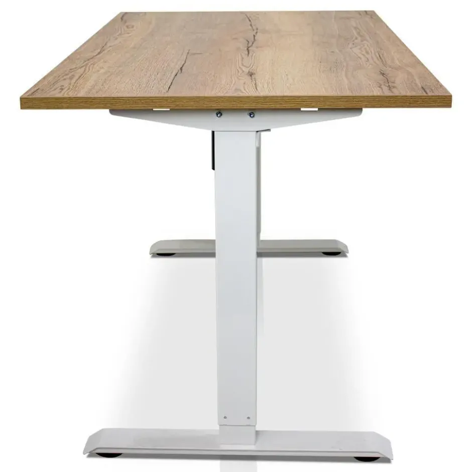 MRC EASY elektrisch ARBO zit-sta bureau - 120x80cm - wit - robuust eiken