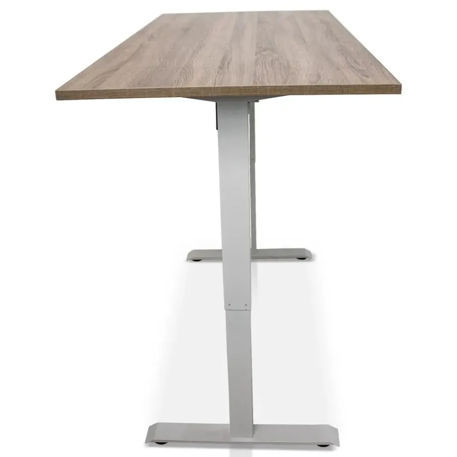 MRC EASY elektrisch ARBO zit-sta bureau - 160x80cm - wit - midden eiken