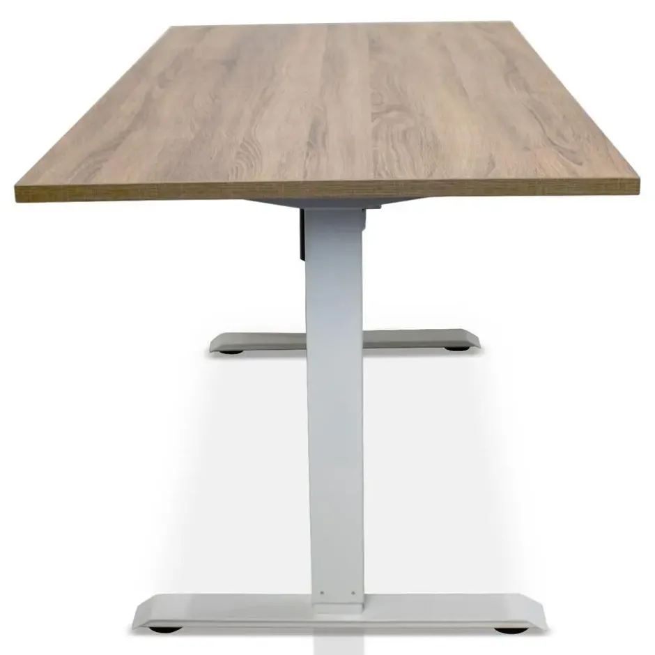 MRC EASY elektrisch ARBO zit-sta bureau - 160x80cm - wit - midden eiken
