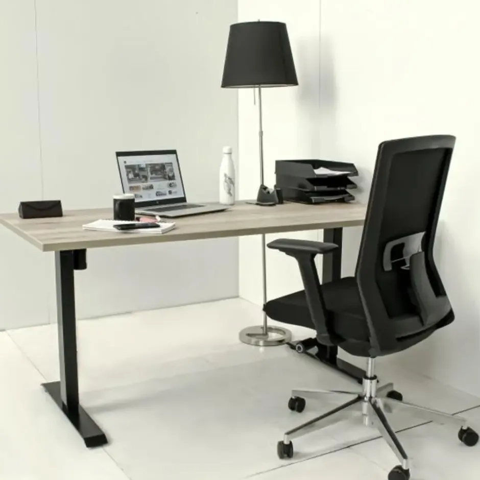 MRC EASY Set - Zit-sta bureau + bureaustoel - 160x80 - robuust eiken