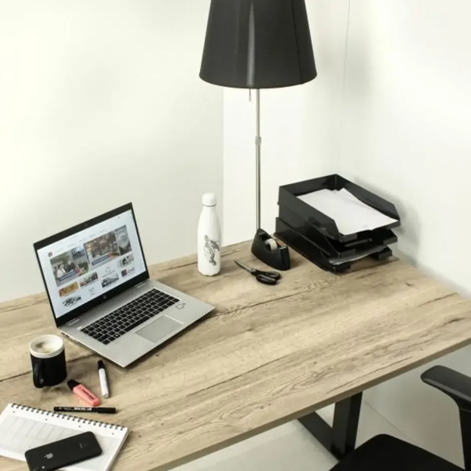 MRC EASY Set - Zit-sta bureau + bureaustoel - 160x80 - robuust eiken