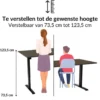 MRC EASY Zit-Sta Bureau – Elektrisch Verstelbaar – 120x80 cm – Blad Sand Grey