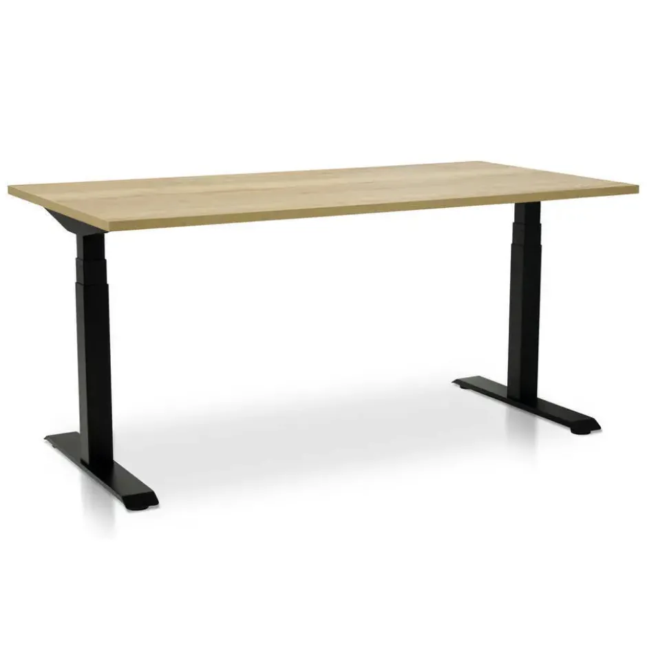 MRC PRO elektrisch ARBO zit-sta bureau - 140x80 cm robuust eiken