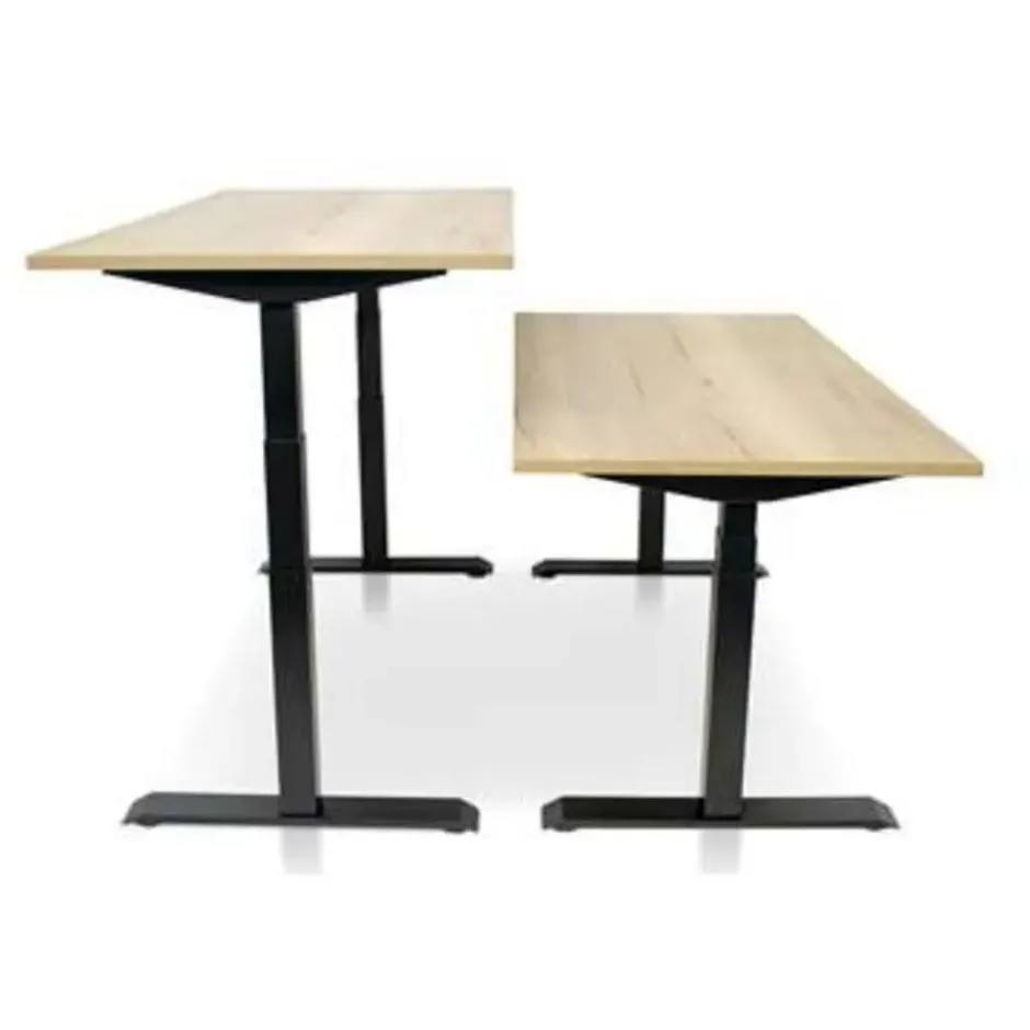 MRC PRO elektrisch ARBO zit-sta bureau - 140x80 cm robuust eiken