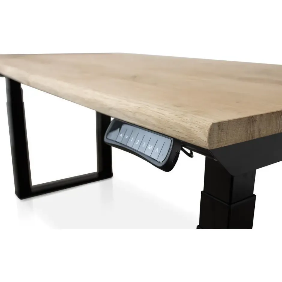 MRC PRO Solid zit-sta bureau massief boomstamblad 180x90 zwart NEN-EN527