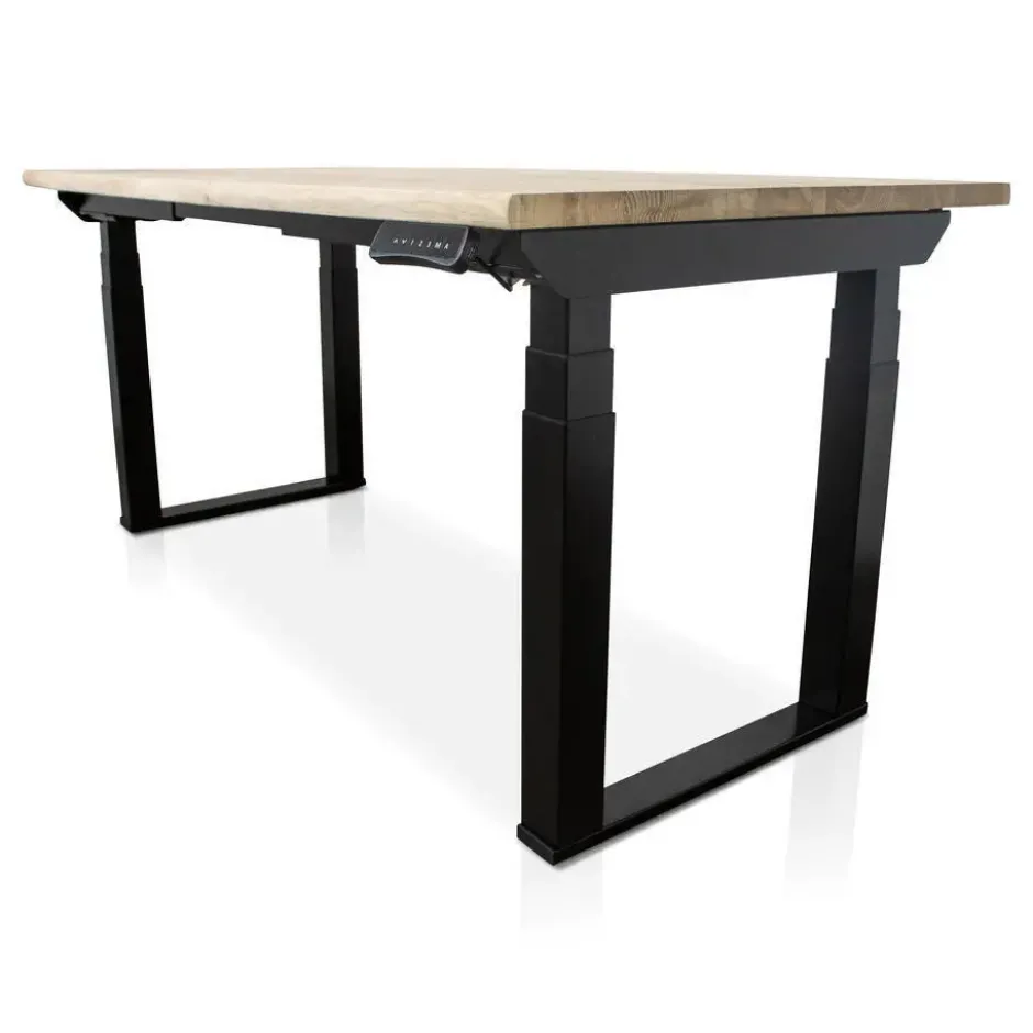MRC PRO Solid zit-sta bureau massief boomstamblad 180x90 zwart NEN-EN527