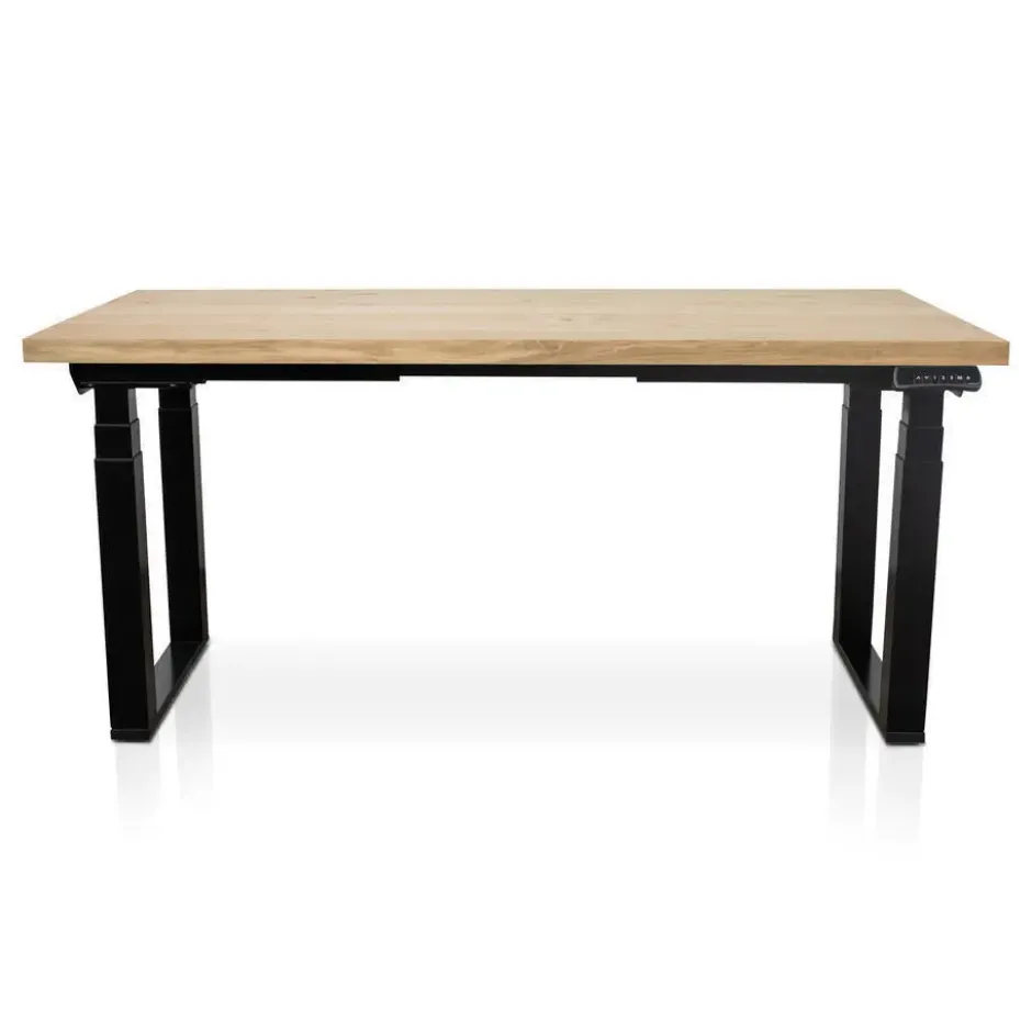 MRC PRO Solid zit-sta bureau massief eiken blad 160x80 zwart NEN-EN527
