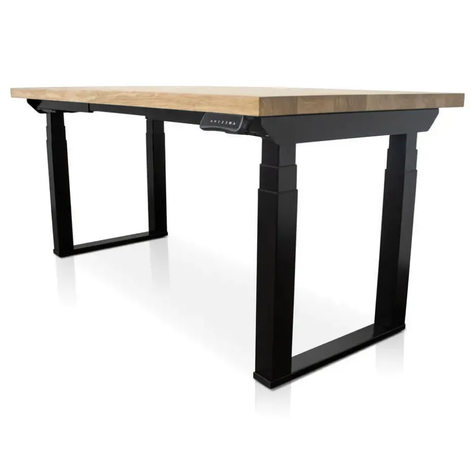 MRC PRO Solid zit-sta bureau massief eiken blad 160x80 zwart NEN-EN527