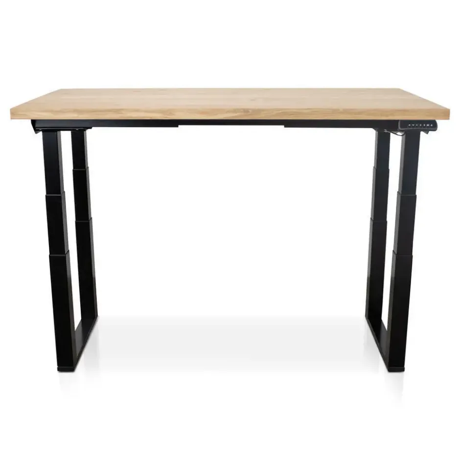 MRC PRO Solid zit-sta bureau massief eiken blad 140x80 zwart NEN-EN527