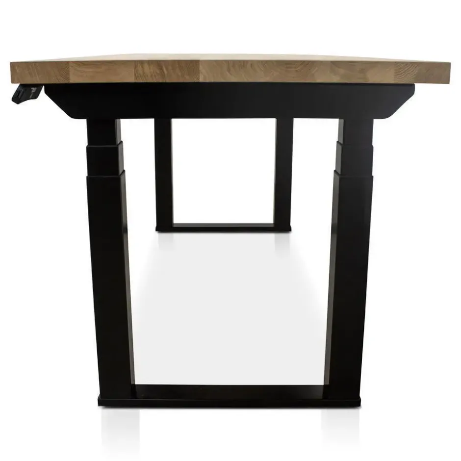 MRC PRO Solid zit-sta bureau massief eiken blad 180x90 zwart NEN-EN527