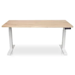 MRC Zit-sta bureau massief boomstam blad 140x80 wit frame NEN-EN 527