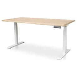 MRC Zit-sta bureau massief boomstam blad 120x80 wit frame NEN-EN 527