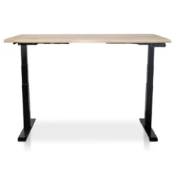 MRC Zit-sta bureau massief boomstam blad 180x90 zwart frame NEN-EN 527