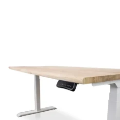 MRC Zit-sta bureau massief boomstam blad 180x90 wit frame NEN-EN 527