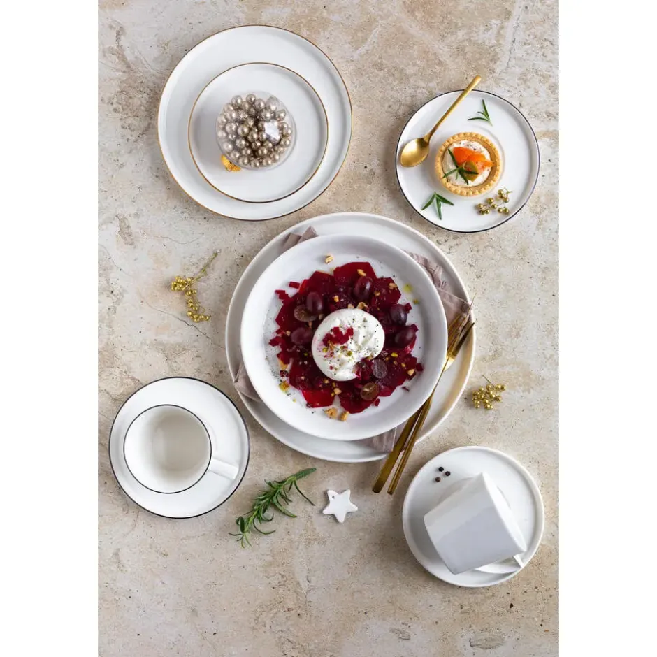 Mäser SITA Koffieservies 18-delig Zwarte Rand - Porselein