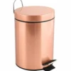 MSV badkamer/toilet pedaalemmer - koper kleurig - 3L - 17 x 25 cm