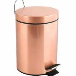 MSV badkamer/toilet pedaalemmer - koper kleurig - 3L - 17 x 25 cm