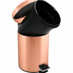 MSV badkamer/toilet pedaalemmer - koper kleurig - 3L - 17 x 25 cm