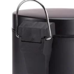 MSV badkamer/toilet pedaalemmer - zwart - 5 liter - 20 x 28 cm