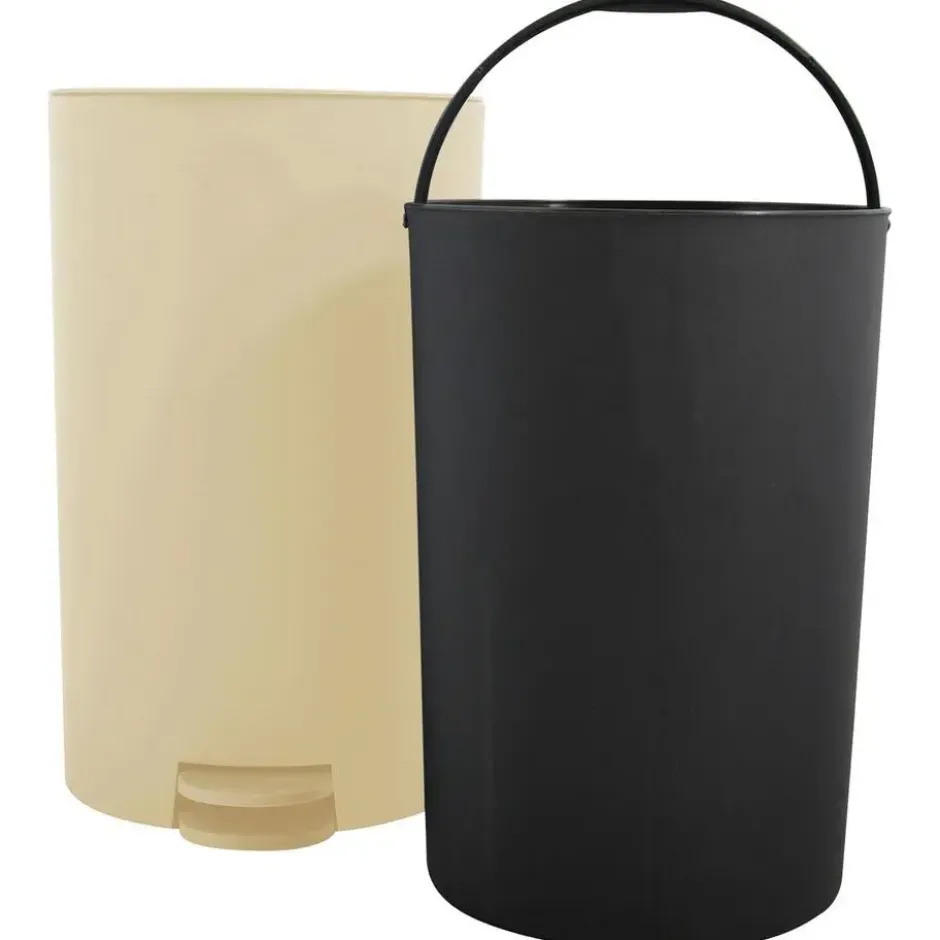 MSV badkamer/toilet pedaalemmer - beige - 3L - 16 x 25cm