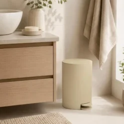 MSV badkamer/toilet pedaalemmer - beige - 3L - 16 x 25cm